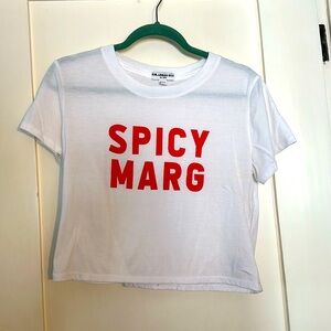 Cropped SPICY MARG white T-shirt